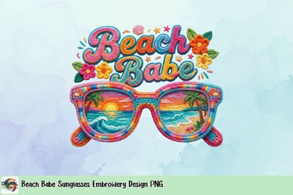 Beach Babe Sunglasses Embroidery Design PNG Review