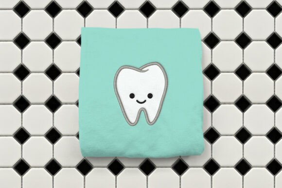Cartoon Tooth Applique Embroidery for Holiday Collections