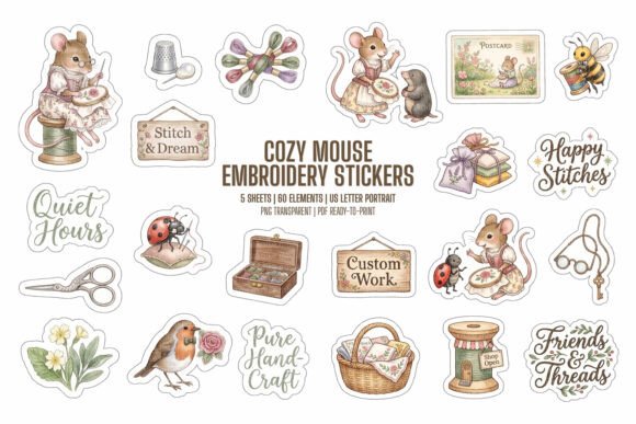 Cozy Mouse Embroidery Stickers Review