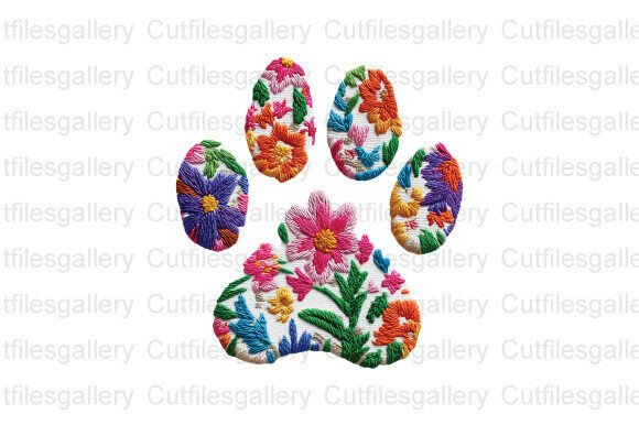 Floral Dog Paw Embroidery PNG Review