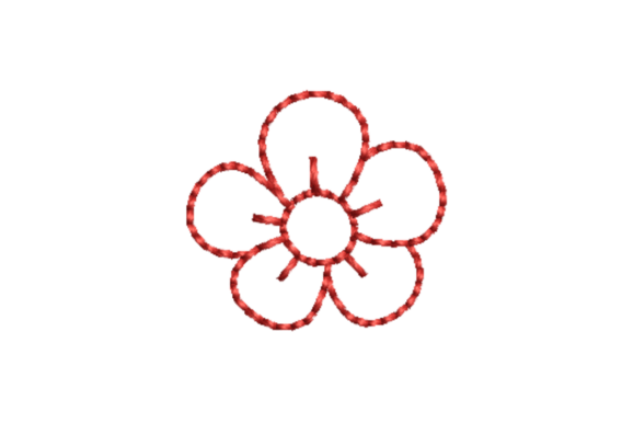 Flower Doodle Redwork Embroidery Design Review