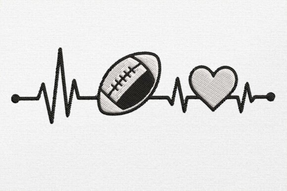 Heartbeat Football Embroidery Design Review