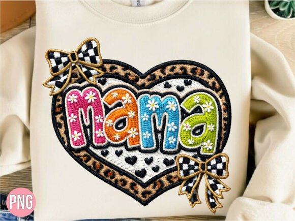 Leopard Mama Heart Bow Embroidery PNG Review