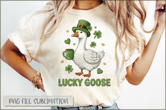 Lucky Goose Embroidery PNG