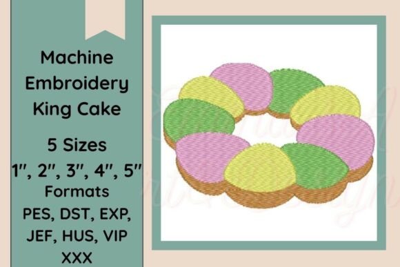 Mardi Gras King Cake Machine Embroidery