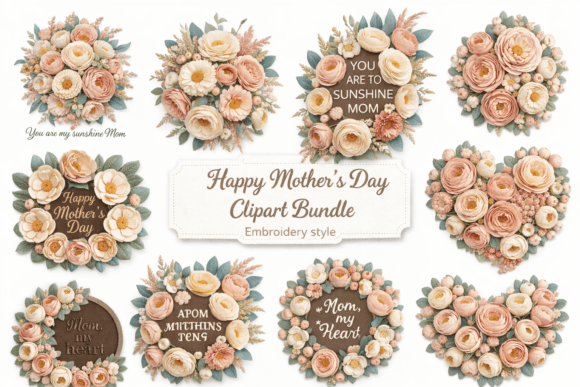 Mothers Day Embroidery Design Set