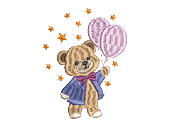 Purple Balloon Bear Embroidery Review