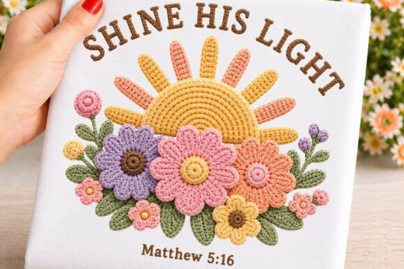 Review: Shine His Light Floral Embroidery PNG