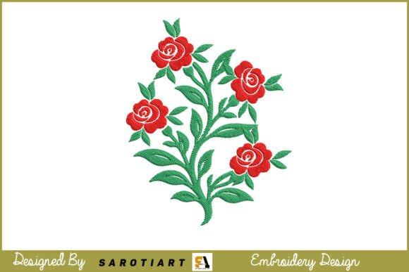 Rose Flowers Embroidery T-shirt Design Review
