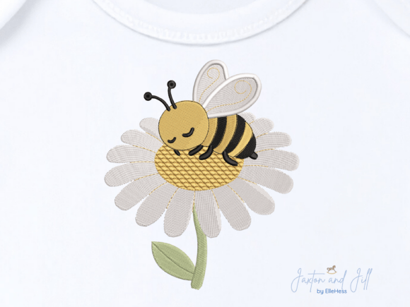 Sleeping Bee on Daisy Embroidery Design Review