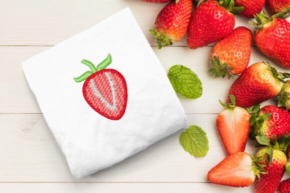 Sliced Strawberry Mini Embroidery